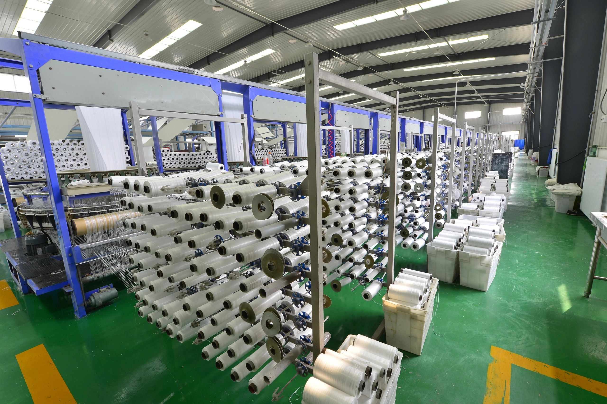 Packaging film rolls and production environment